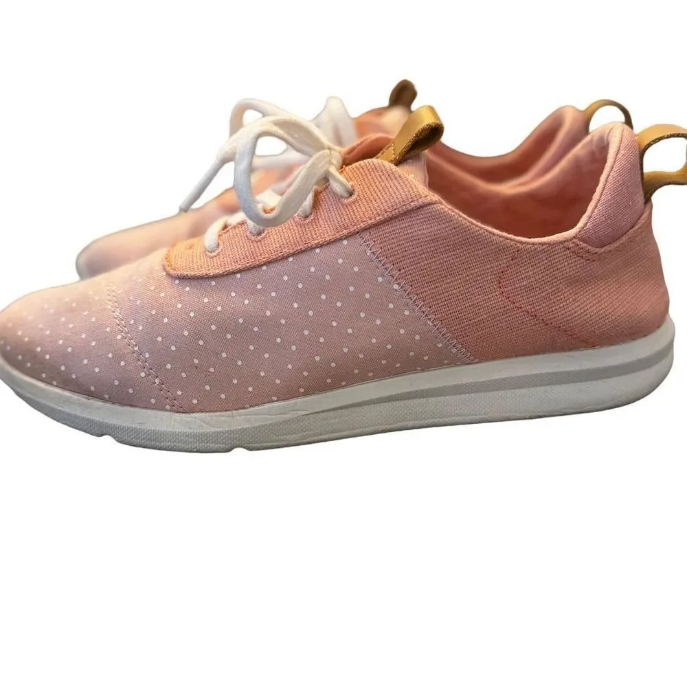 TOMS Women's‎ Cabrillo Pink Polka Dot Lace-Up Sneakers Size 9 Casual